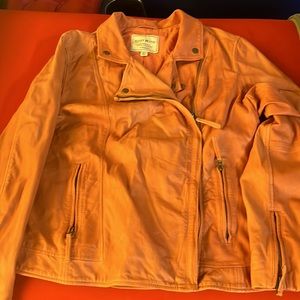 Lucky Brand Peachy Nude Lambskin Leather Jacket